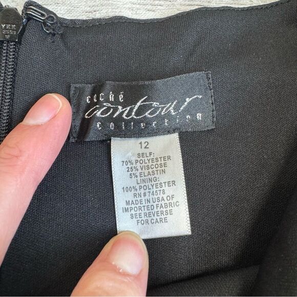 Cache Contour Collection Womens Sleeveless Belted Pencil Dress 12 Dark Grey Gray - Picture 7 of 15